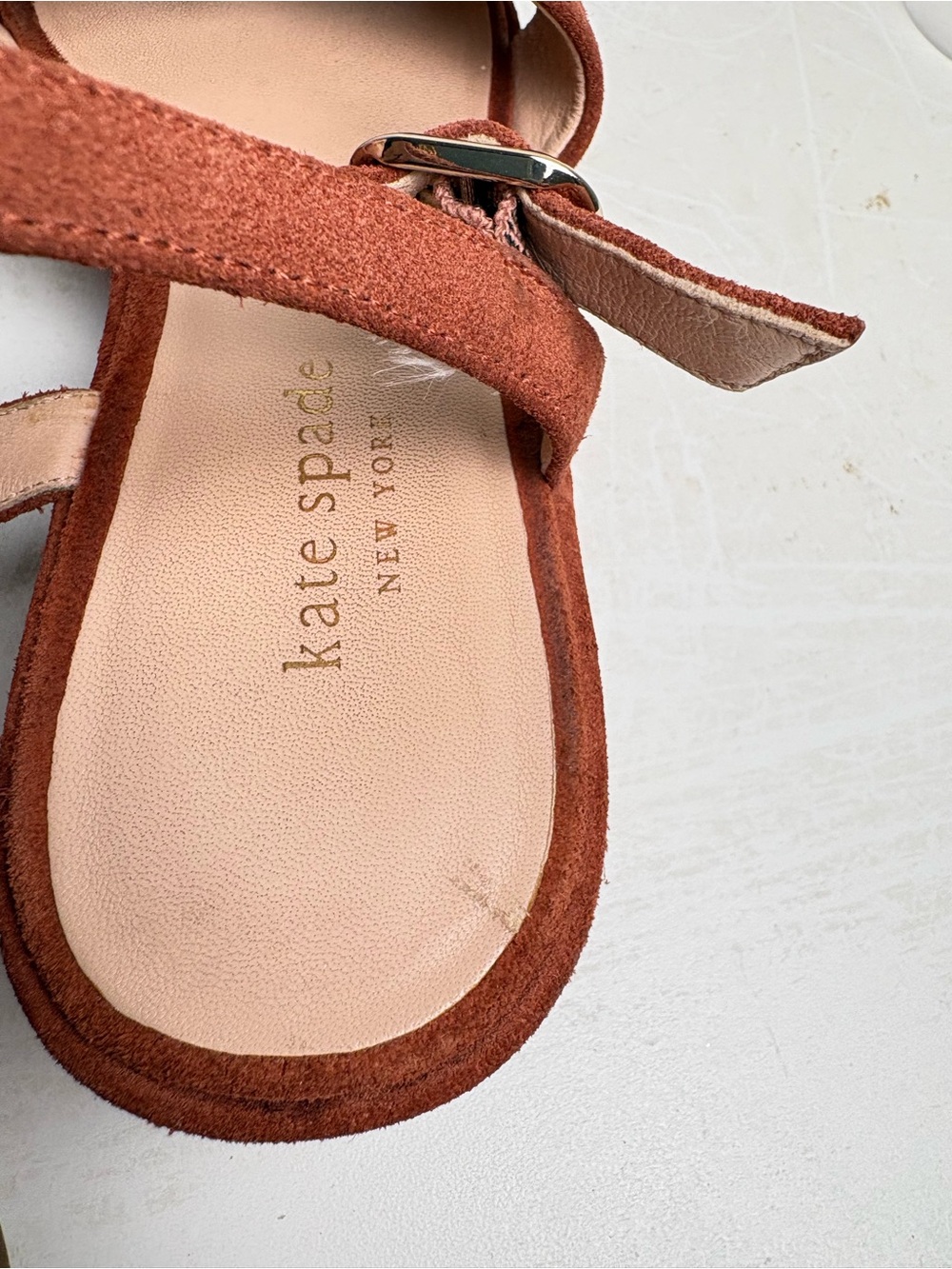Kate Spade Bunton Suede Flatform Sandals Brown / Dark Tawny 7.5 - Picture 7 of 16